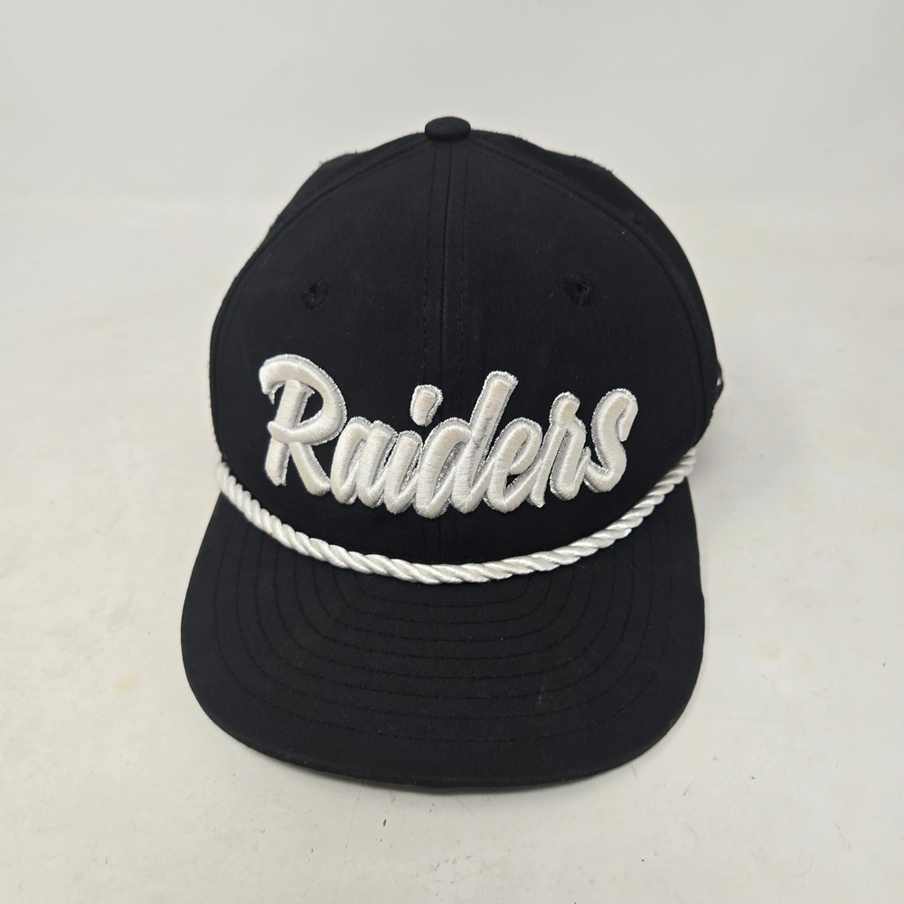 New‎ Era 59FIFTY Oakland Raiders Hat Black Script 1960 Side Patch 6 3/8 NFL 100